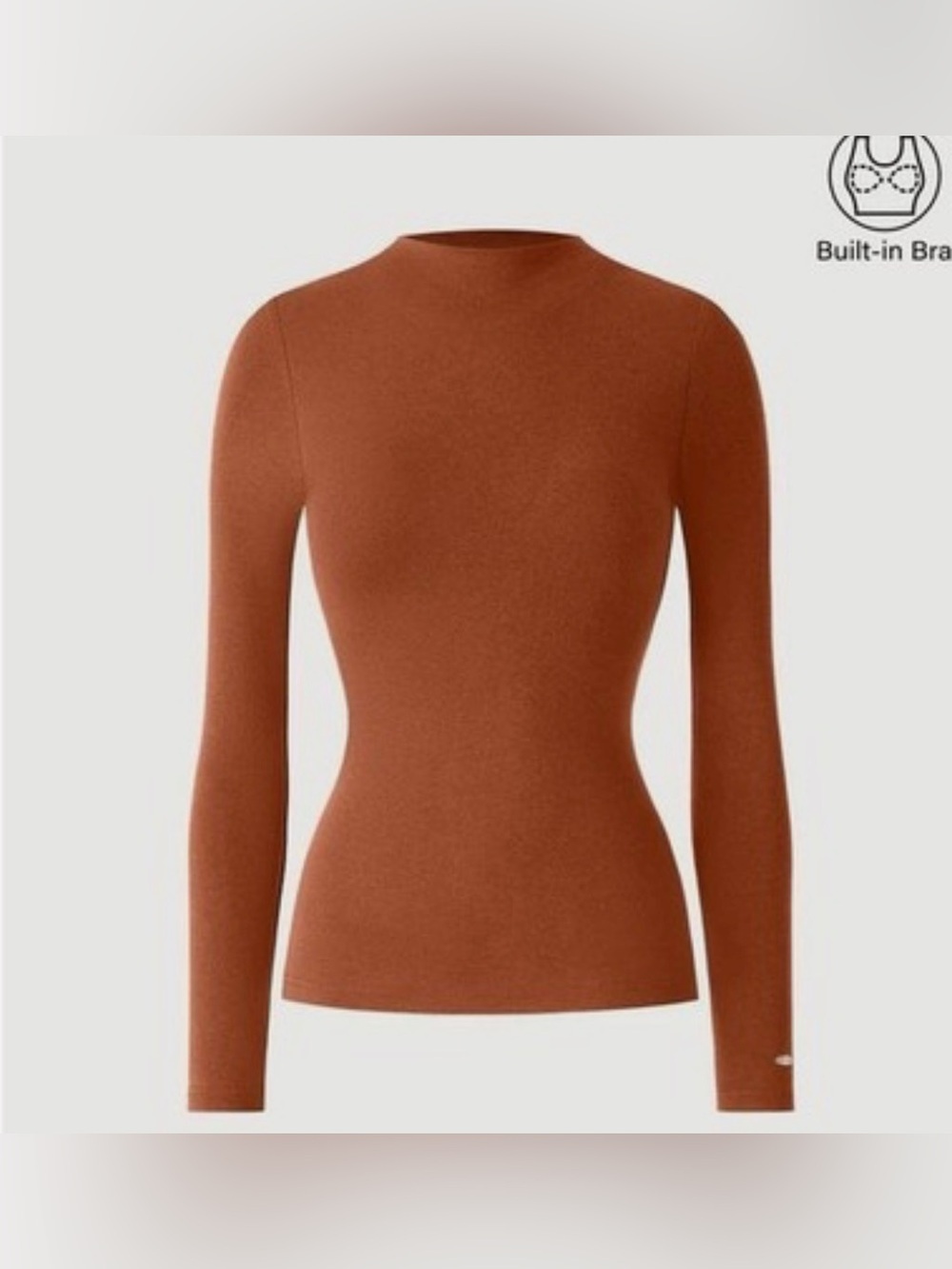 NEW OGL Eco Mousse Brami Mockneck Top Orange Autumn Size Medium Long Sleeve NWT